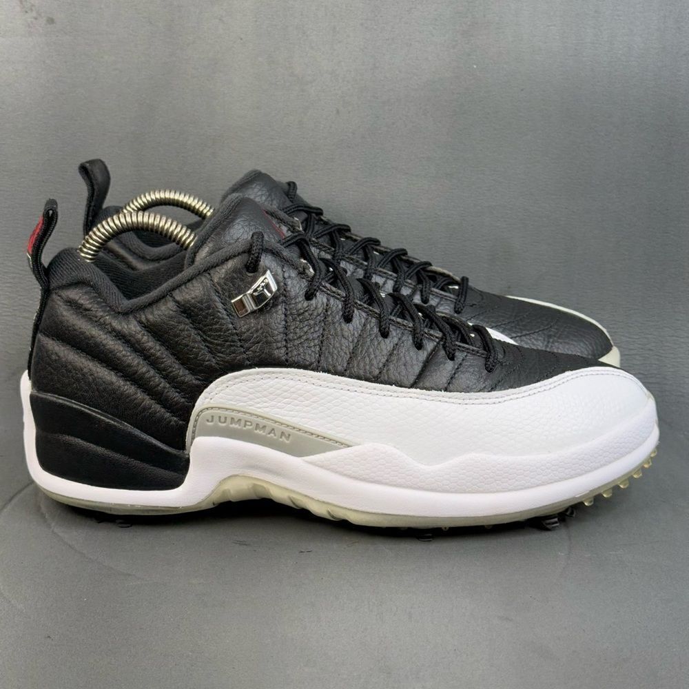 Jordan Men’s Athletic Shoes Black White with Red Heel Tab
